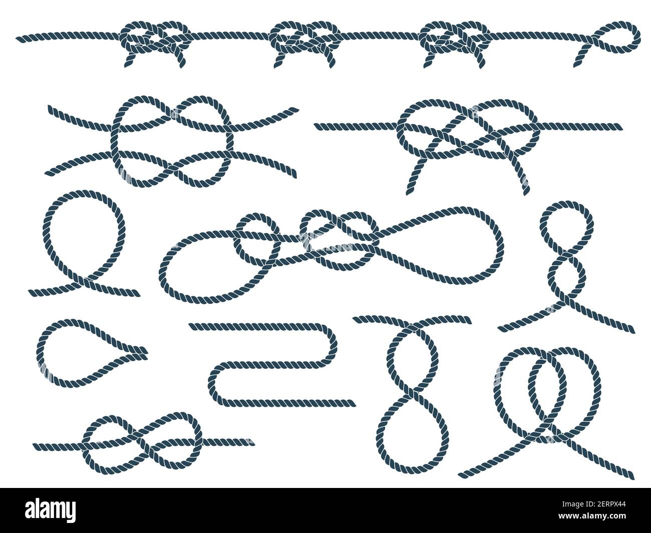 Set of nautical rope knots. Marine rope knot Stock Vector Image & Art Alamy
