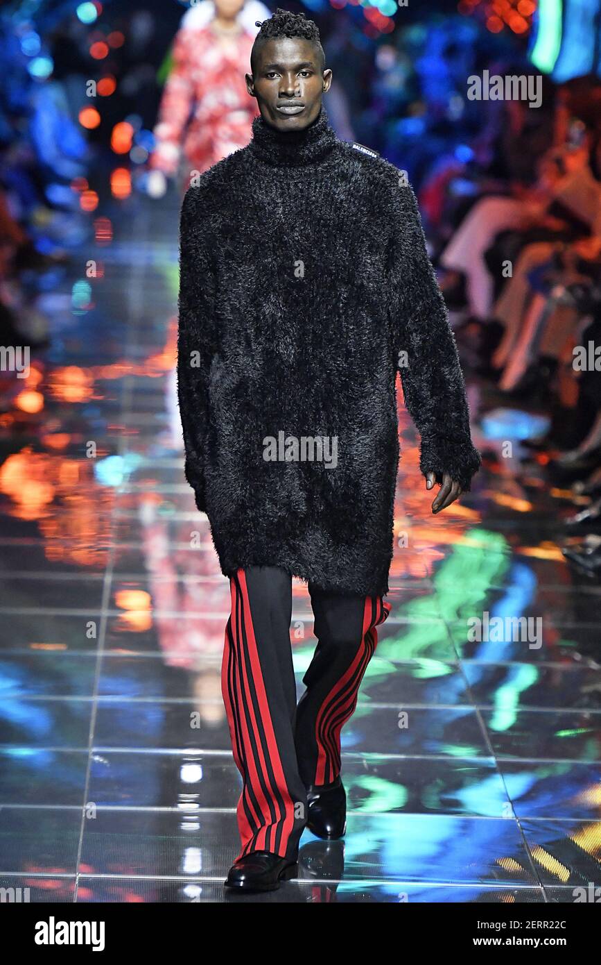 Model Kimali Morgan walks on the runway during the Balenciaga Fashion Show  during Paris Fashion Week Spring Summer 2019 held in Paris, France on  September 30, 2018. (Photo by Jonas Gustavsson/Sipa USA