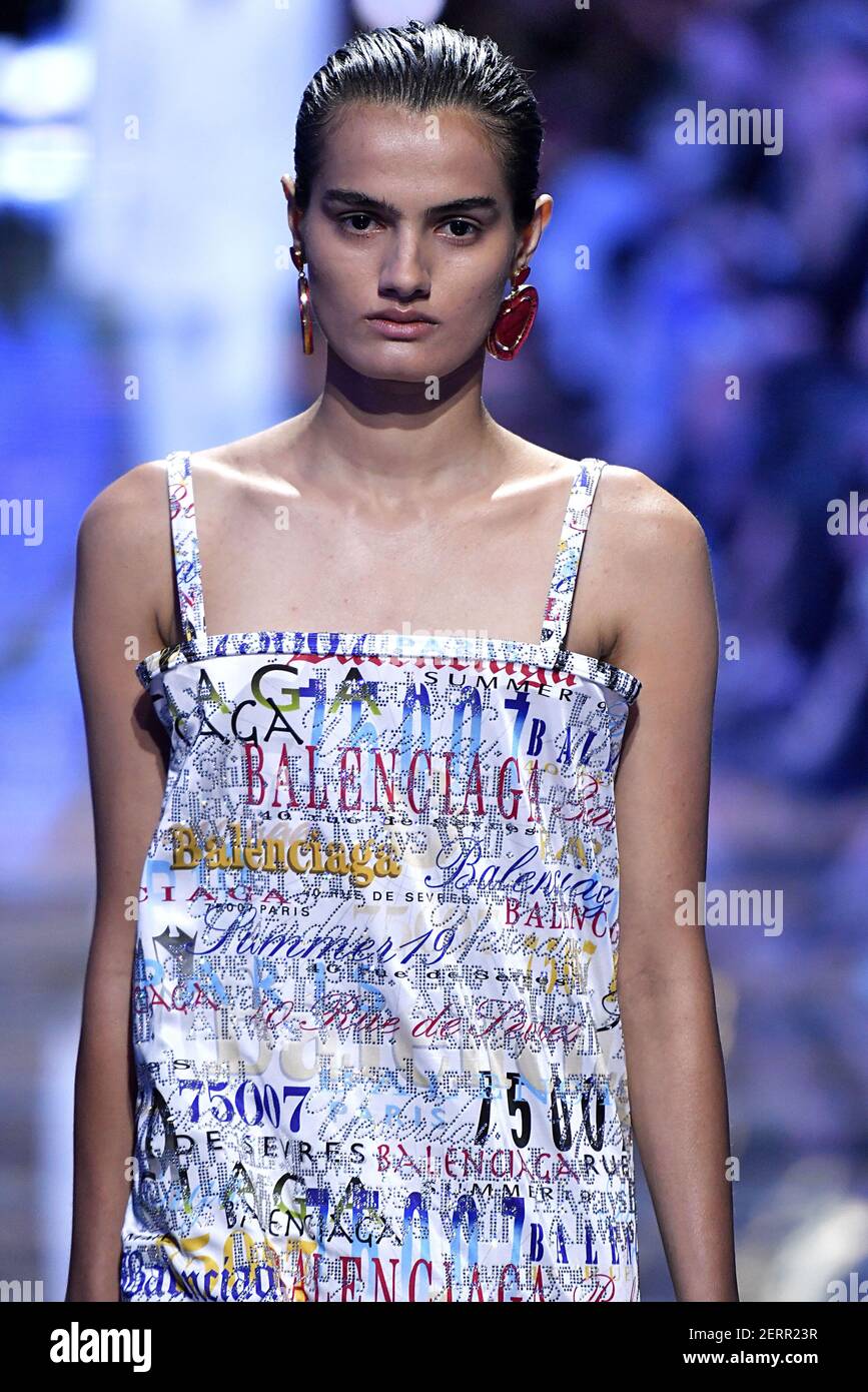 Model Dipti Sharma walks on the runway during the Balenciaga Fashion ...