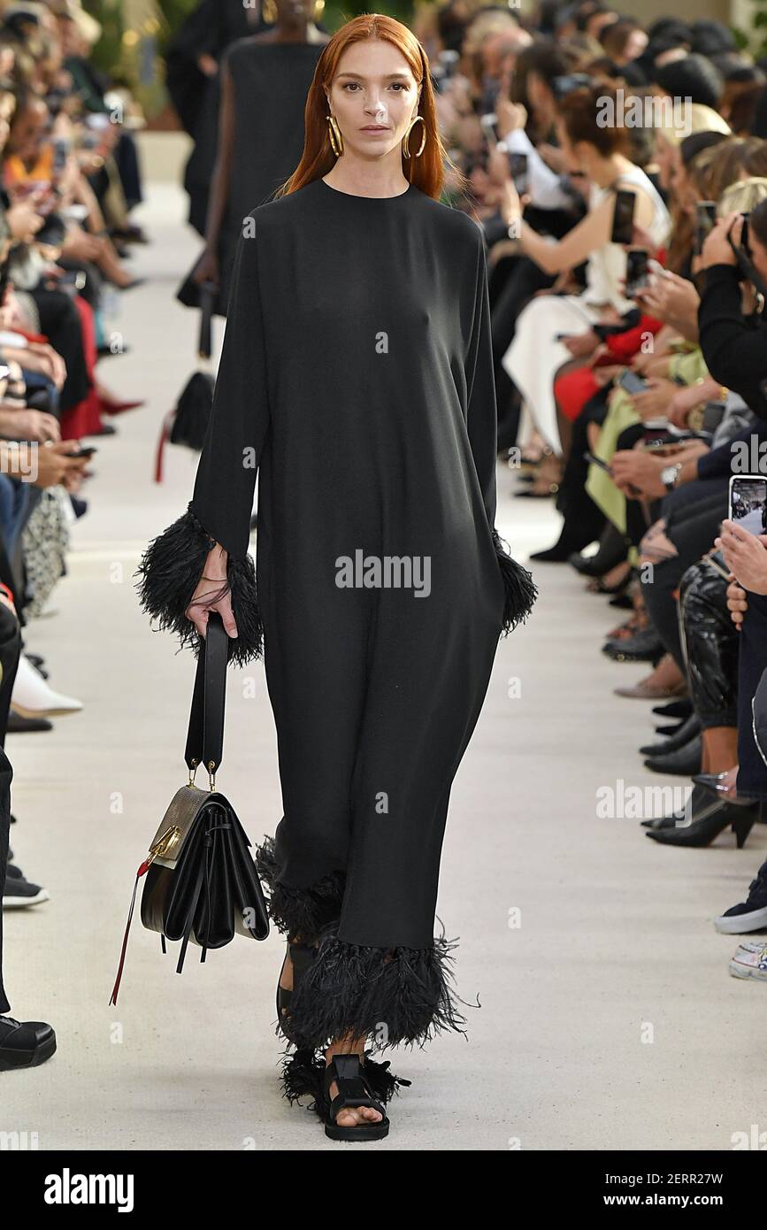 Model Mariacarla Boscono walks on the runway during the Valentino Fashion  Show during Paris Fashion Week Spring Summer 2019 held in Paris, France on  September 30, 2018. (Photo by Jonas Gustavsson/Sipa USA