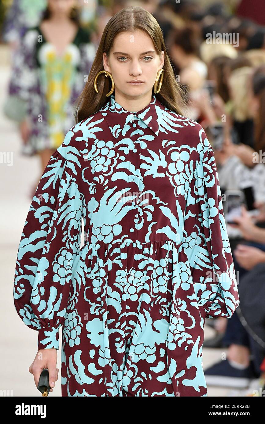 Model walks on the runway during the Louis Vuitton Fashion Show during  Paris Fashion Week Spring Summer 2019 held in Paris, France on October 2,  2018. (Photo by Jonas Gustavsson/Sipa USA Stock