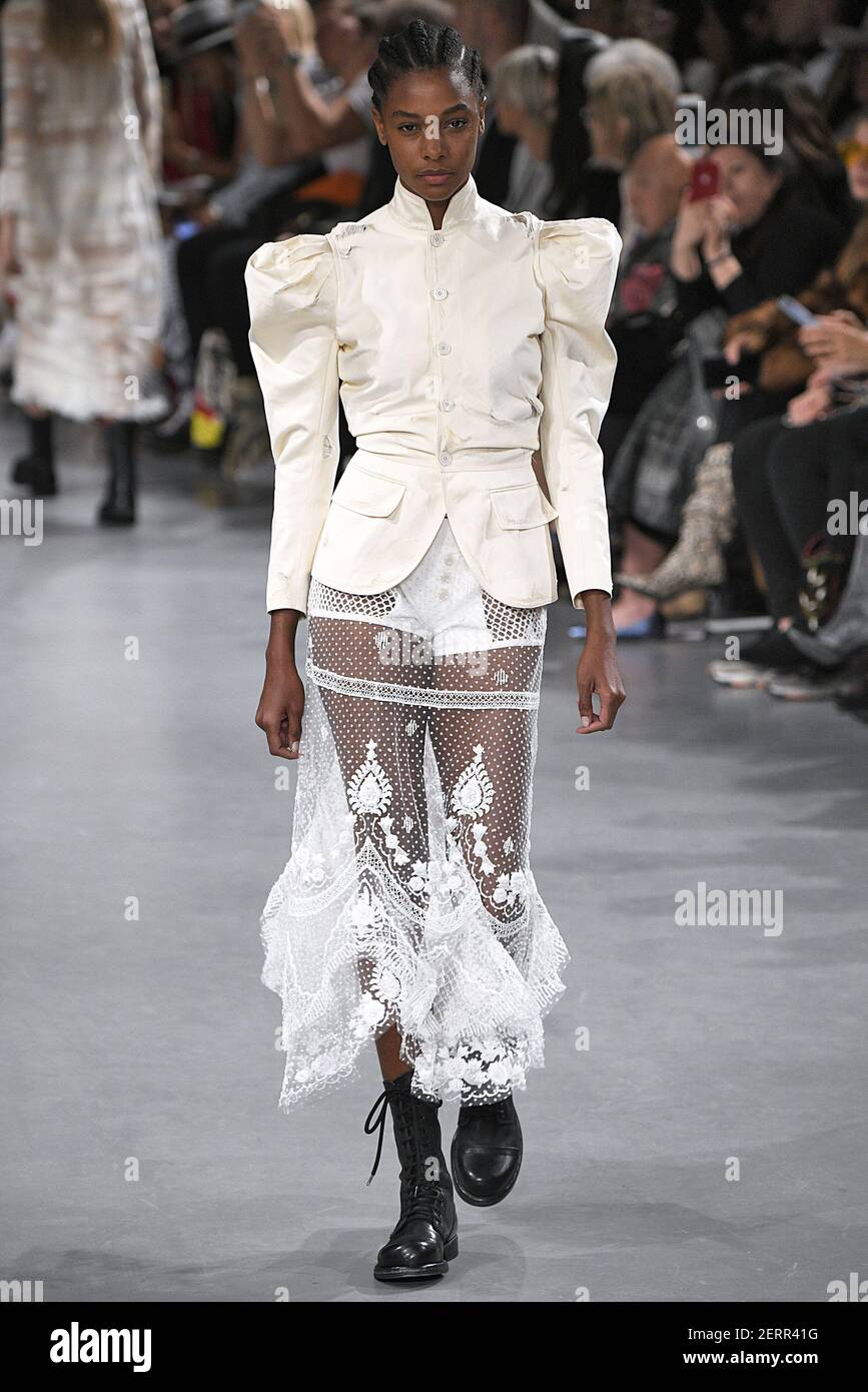 Karly Loyce walks on the runway during the John Galliano Fashion Show  during Paris Fashion Week Spring Summer 2019 held in Paris, France on  September 30, 2018. (Photo by Jonas Gustavsson/Sipa USA
