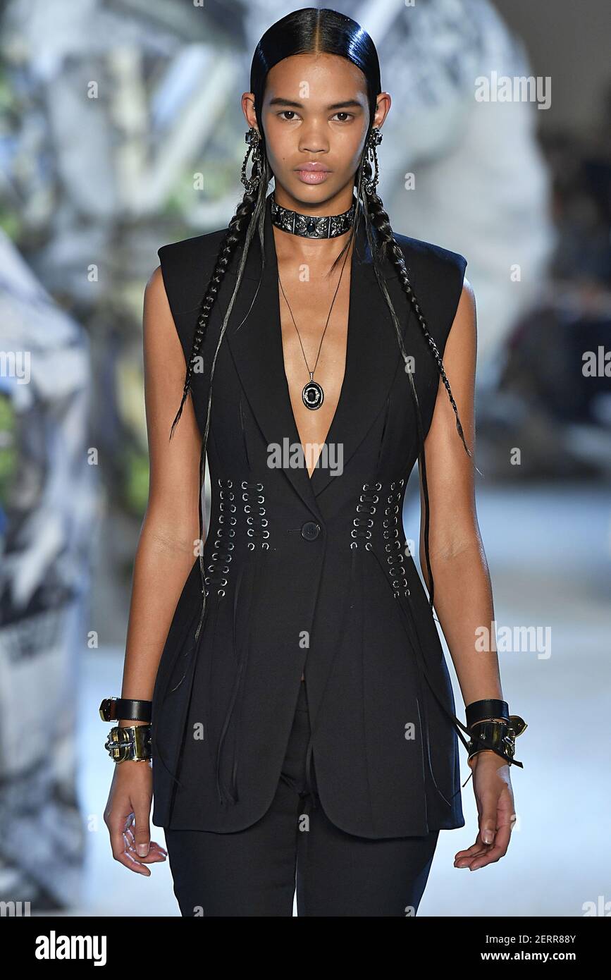 Model Jordan Daniels walks on the runway during the XX Fashion Show during  Paris Fashion Week Spring Summer 2019 held in Paris, France on October 1,  2018. (Photo by Jonas Gustavsson/Sipa USA