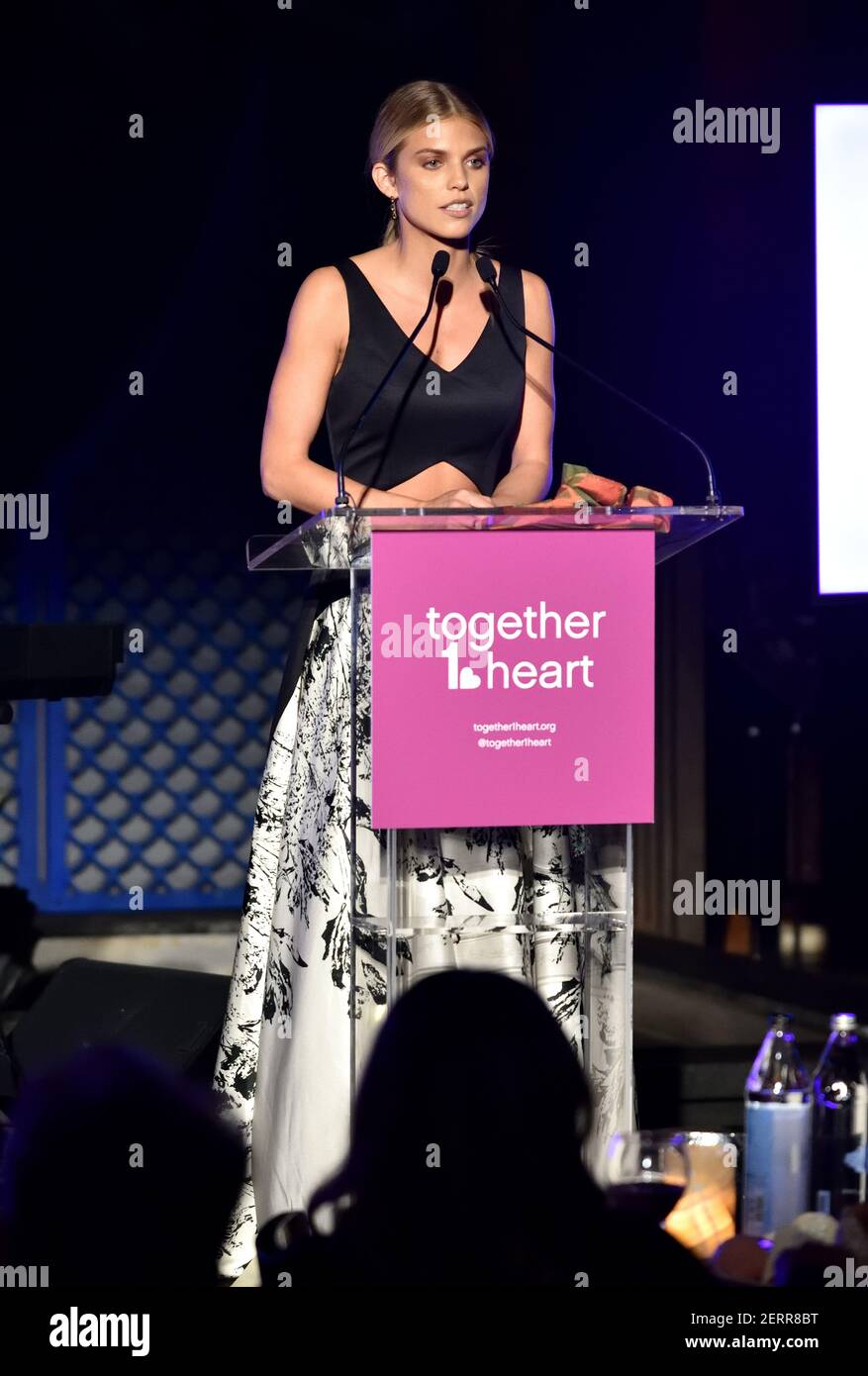 Actress AnnaLynne McCord speaks to the attendees at the Together1Heart