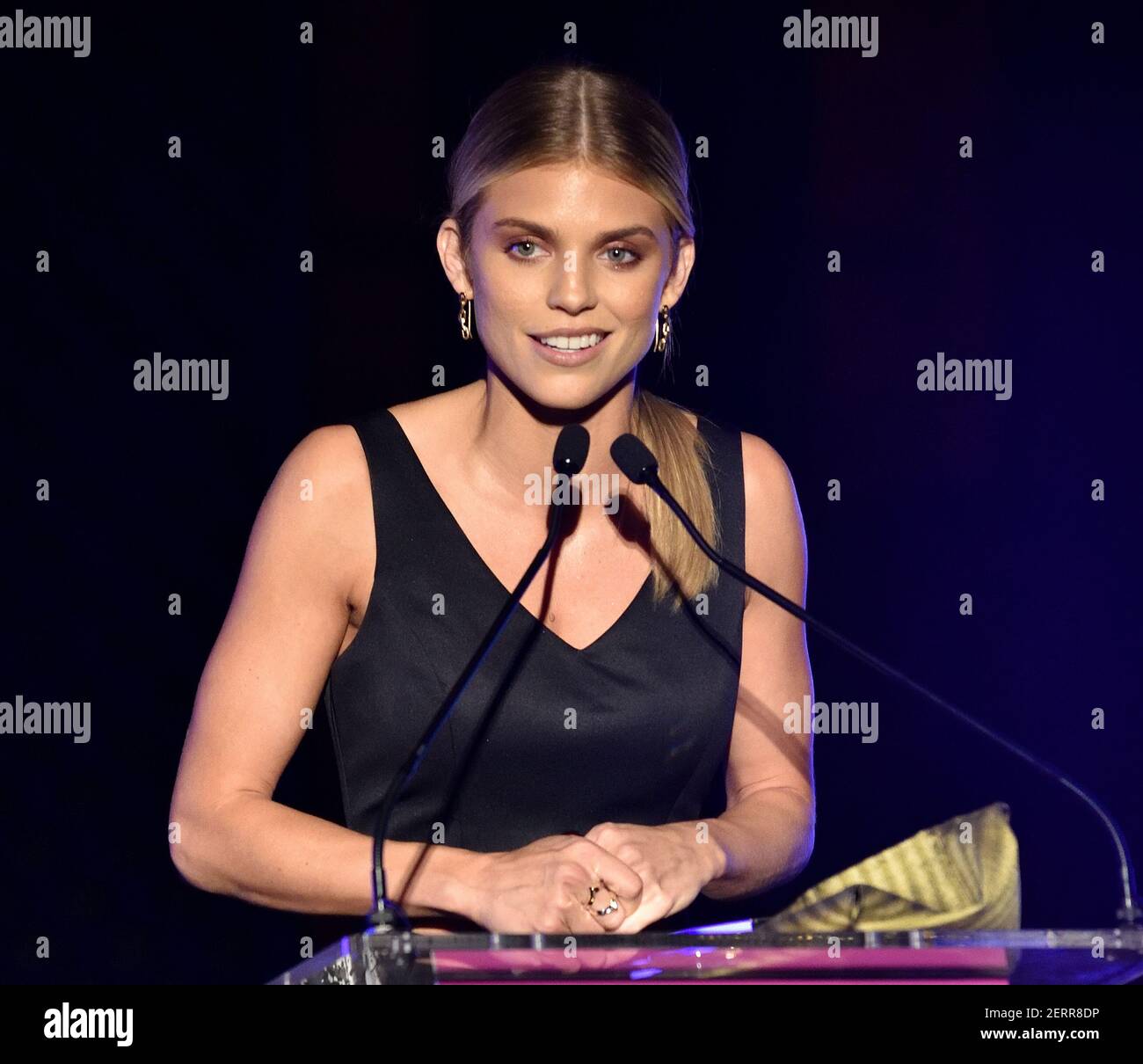 Actress AnnaLynne McCord speaks to the attendees at the Together1Heart