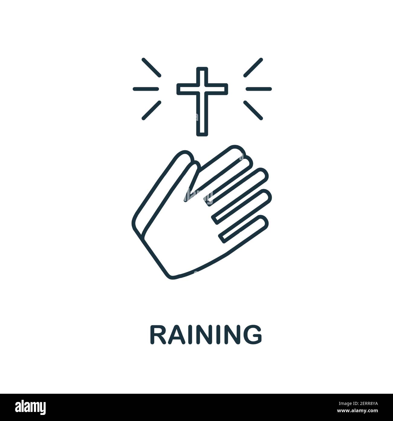 Raining icon. Simple element from religion collection. Creative Raining icon for web design, templates, infographics and more Stock Vector