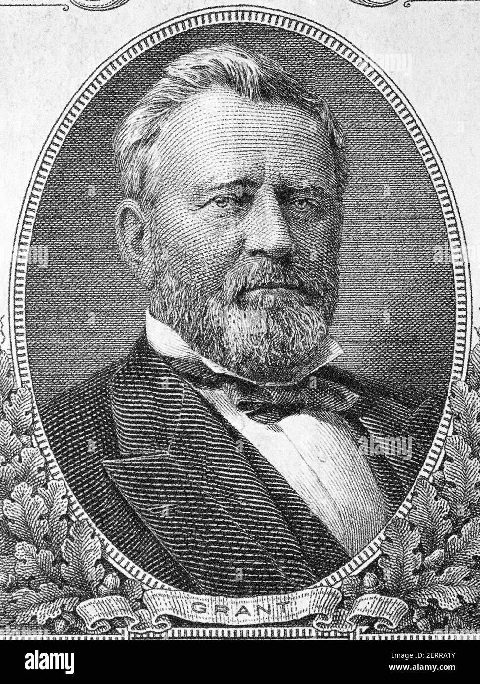 Ulysses S. Grant a portrait from old American money Stock Photo