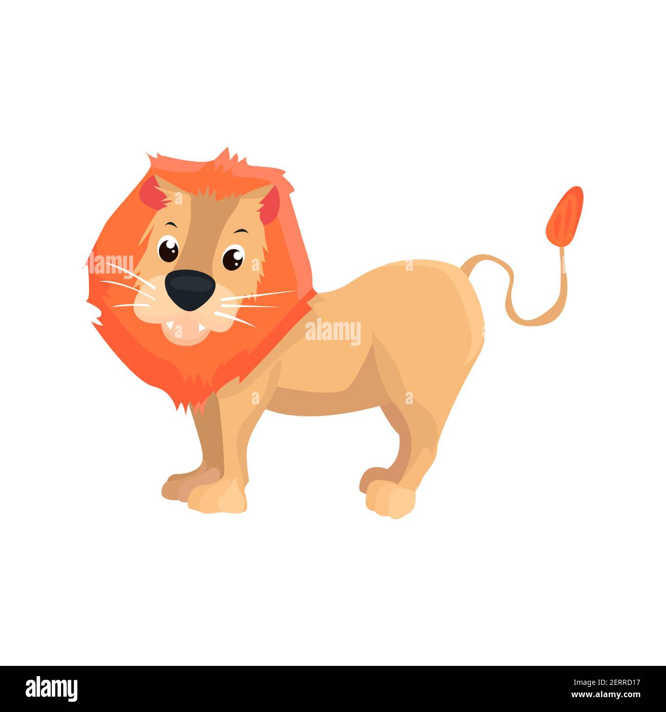 Lion flat icon. Colored vector element from animals collection ...