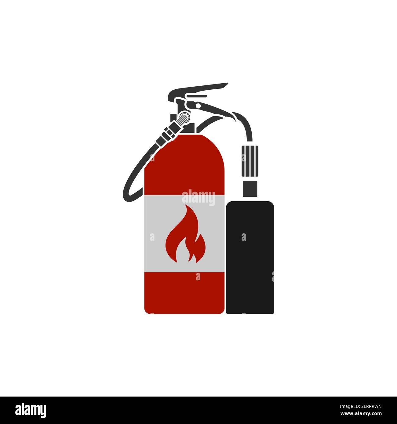 Realistic vector fire extinguisher icon. Portable device for extinguishing fires by releasing stored extinguishing agent. Stock Vector