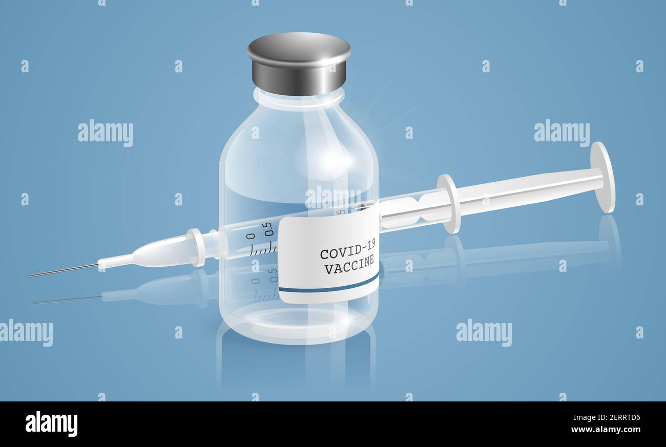 Covid-19 coronavirus vaccine illustration Stock Photo