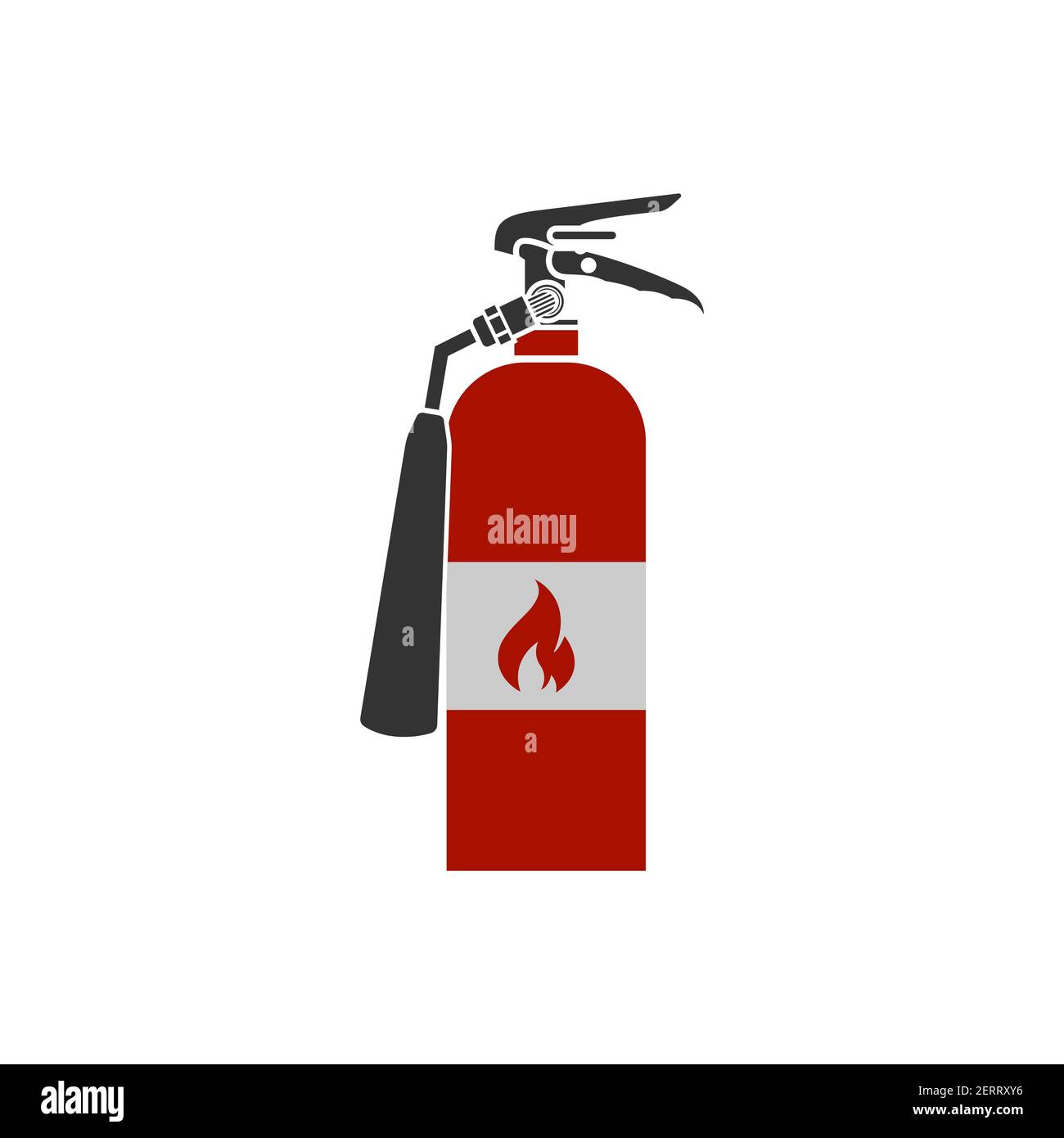 Realistic vector fire extinguisher icon. Portable device for extinguishing fires by releasing stored extinguishing agent. Stock Vector