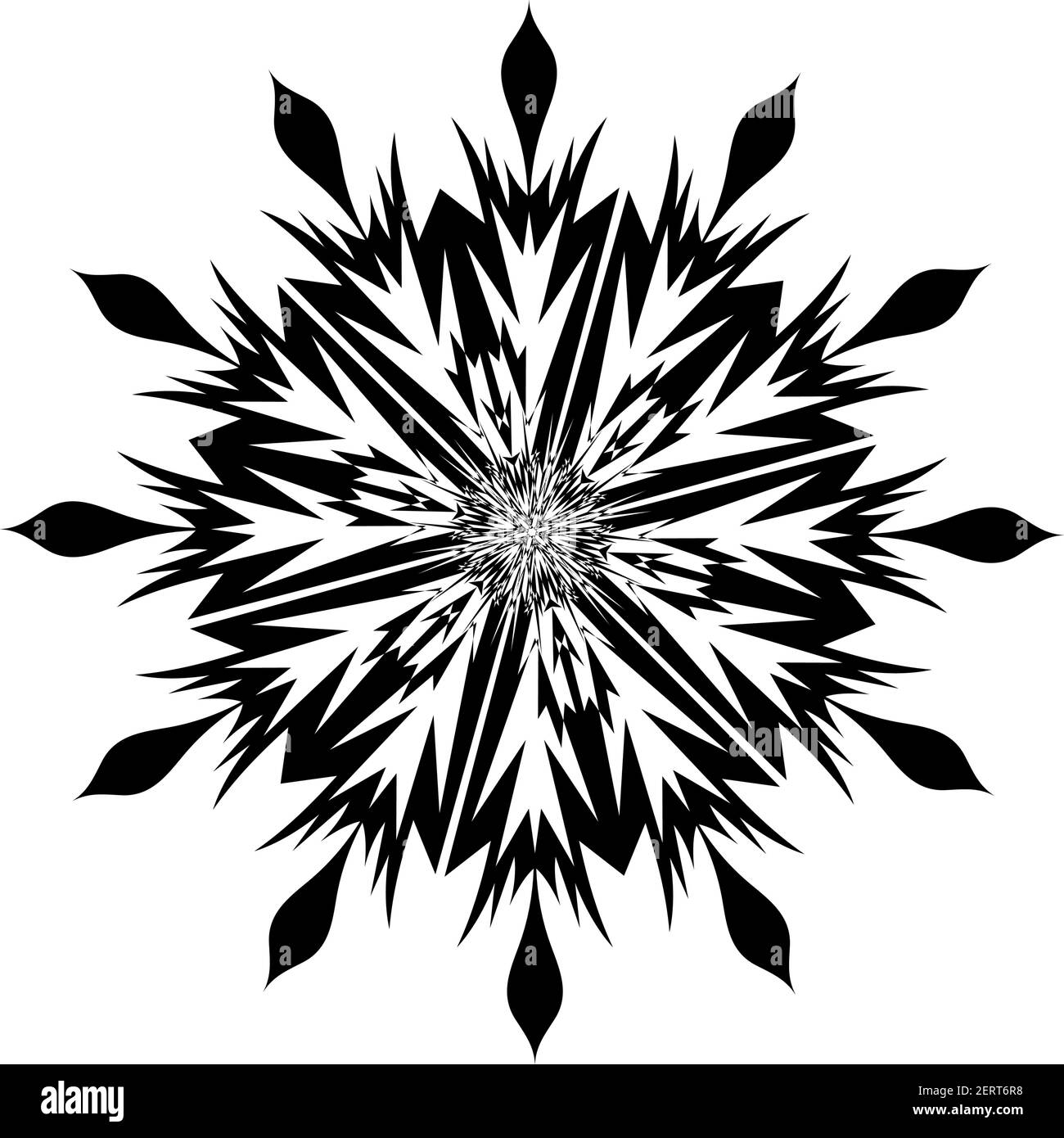 Snowflake Icon. Snowflake Icon picture. Snowflake in Flat Design. Pattern of Snow, Black Color Design. Vector illustration. Stock Vector