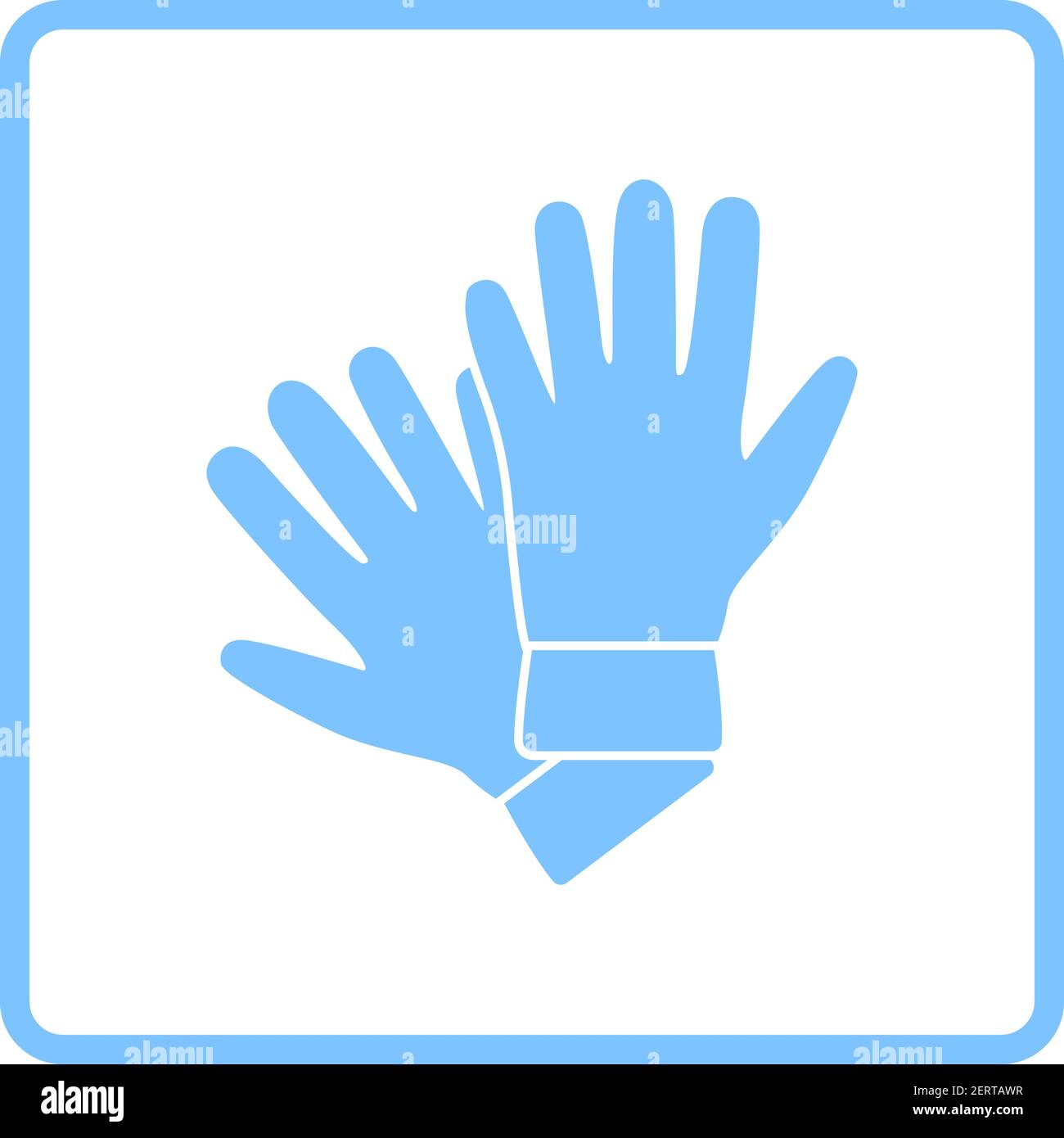 Criminal Gloves Icon. Blue Frame Design. Vector Illustration. Stock Vector
