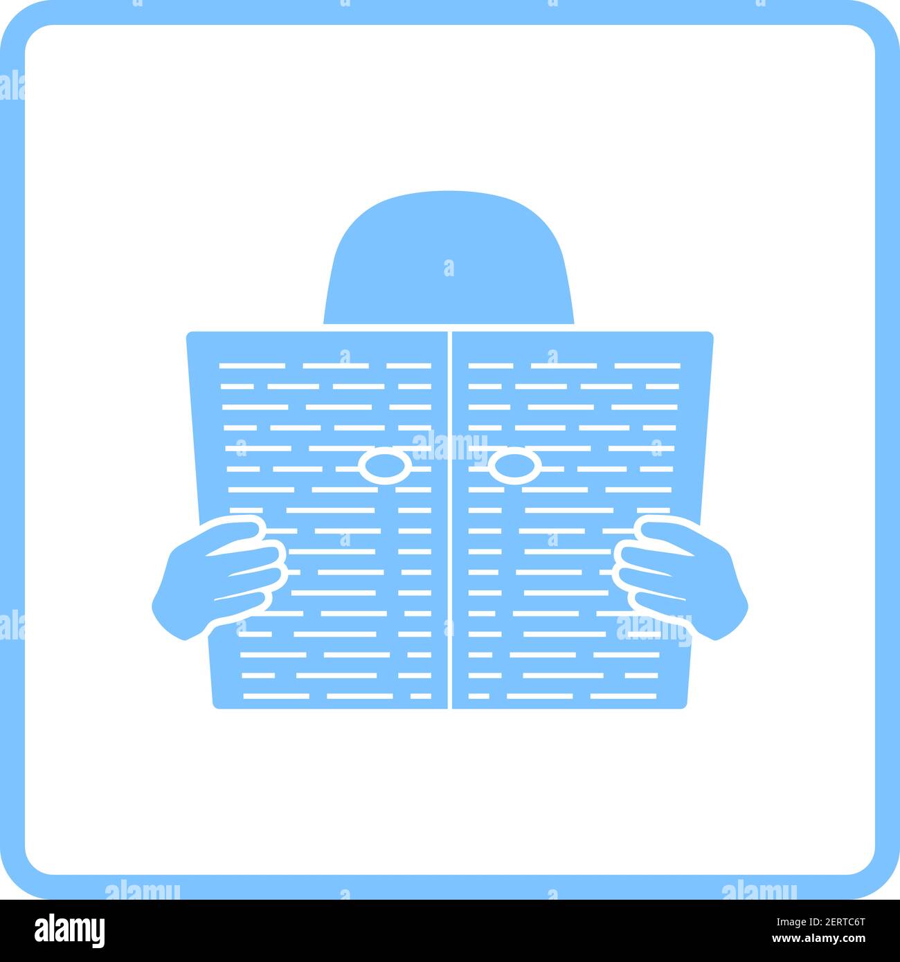 Newspaper Hole Icon. Blue Frame Design. Vector Illustration. Stock Vector