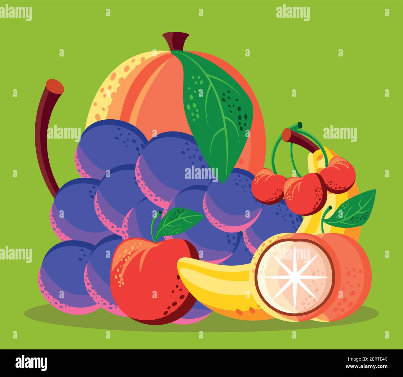 fruits banana apple fresh food Stock Vector Image & Art - Alamy
