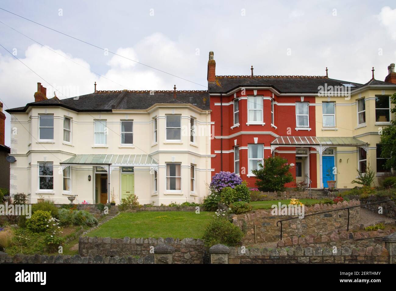 typical terraced houses in ivybridge in south devon Stock Photo Alamy
