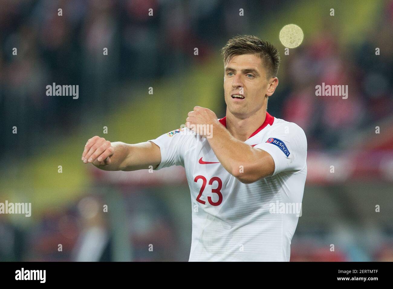 11.10.2018, Chorzow, pilka nozna, Liga Narodow, Polska - Portugalia N/z  Krzysztof Piatek (POL), fot. Tomasz Jastrzebowski / Foto Olimpik -----  11.10.2018, Chorzow, football, UEFA Nations League, Poland - Portugal In  the picture: