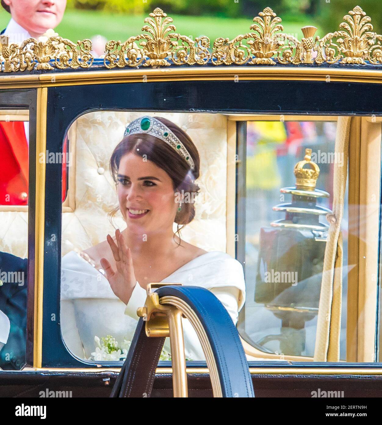 Princess Eugenie During The Carriage Procession After Their Royal Princess Eugenie During The Carriage Procession After Their Royal