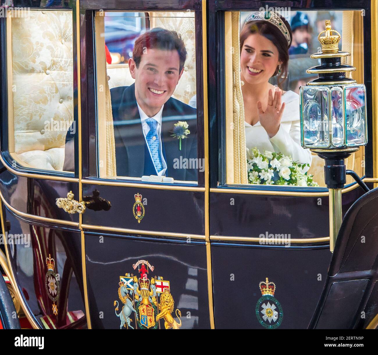 Princess Eugenie And Jack Brooksbank During The Carriage Procession Princess Eugenie And Jack Brooksbank During The Carriage Procession
