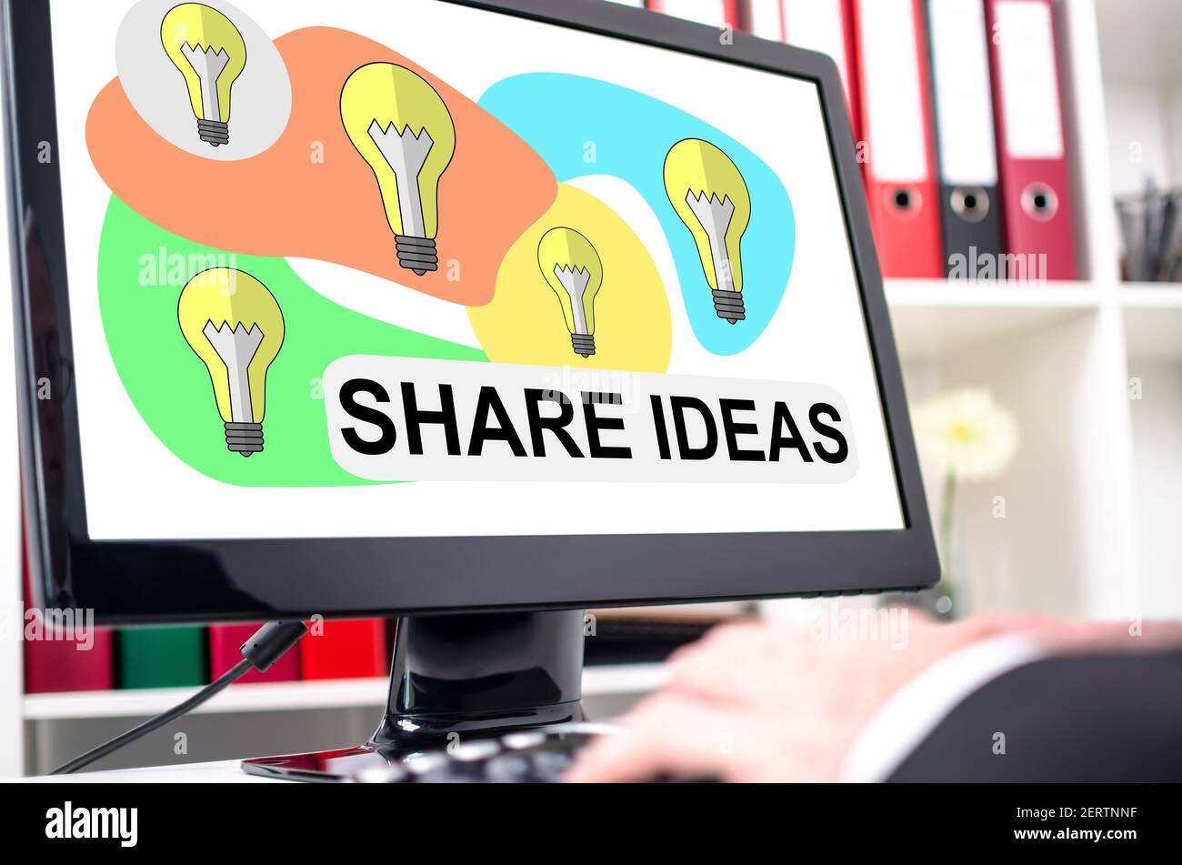 Share ideas concept shown on a computer screen Stock Photo