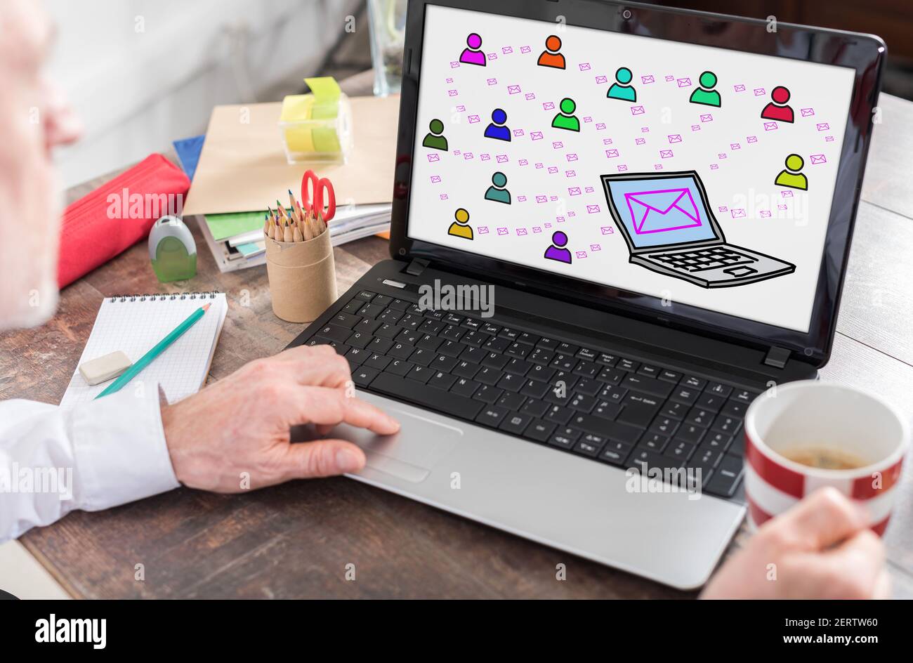 Email concept shown on a laptop screen Stock Photo