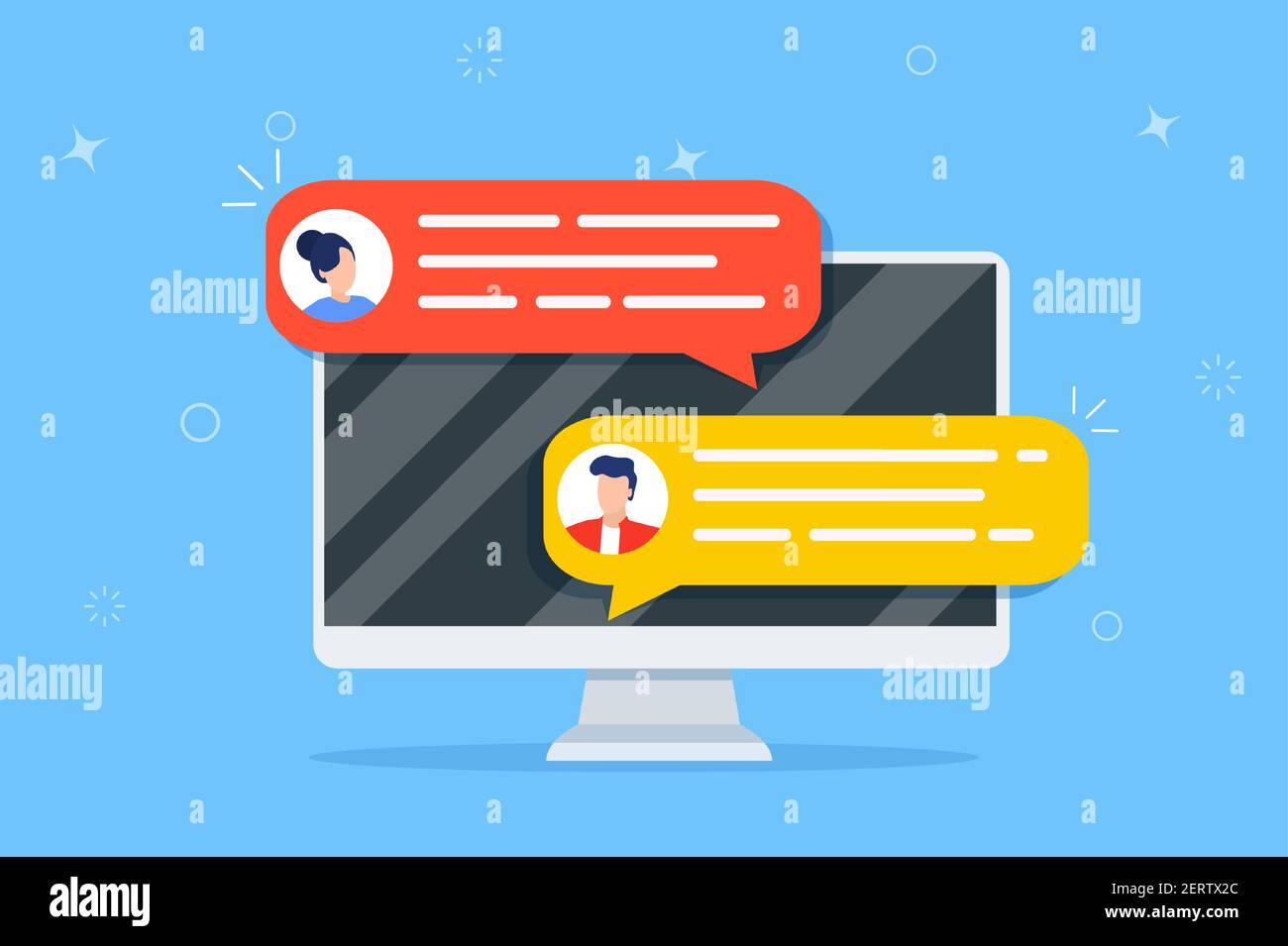 Computer online chat notices Stock Vector