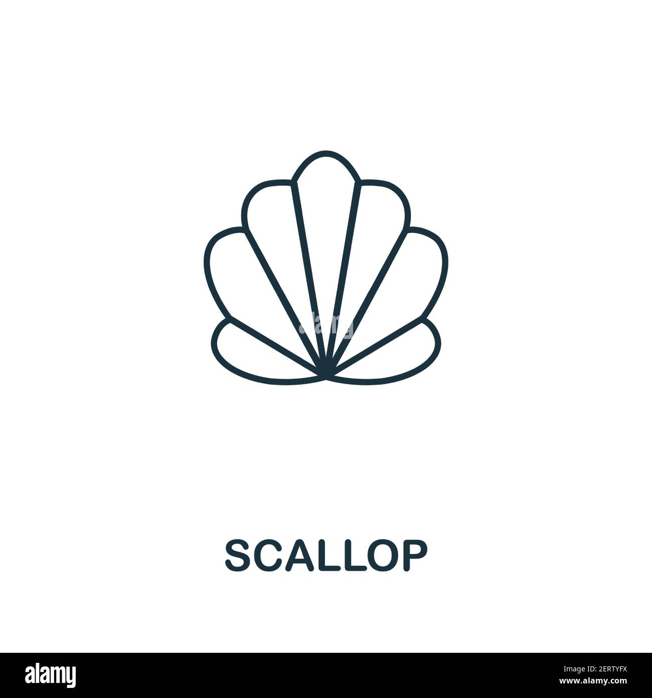 Scallop icon. Simple illustration from seafood collection. Creative