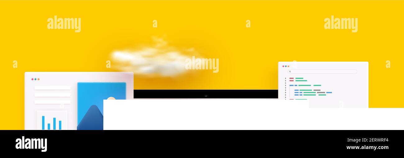 Video production, editing, montage 3d vector concept illustration. Stock Vector