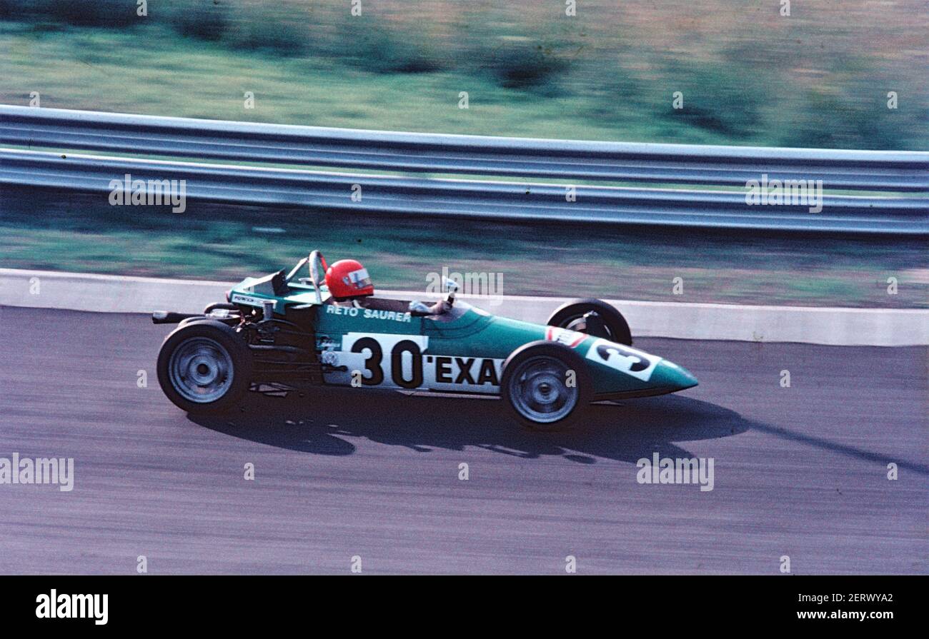 An open-wheel single-seater Formula Vee racing car at the Nurburgring race track in the 1970s, Eifel, Germany Stock Photo