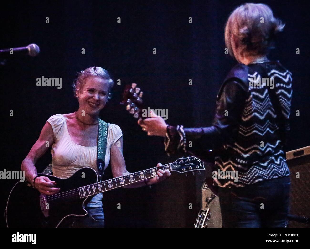 Ex-member of Throwing Muses Tanya Donelly joins the band on stage at Islington Assembly Hall in London Stock Photo