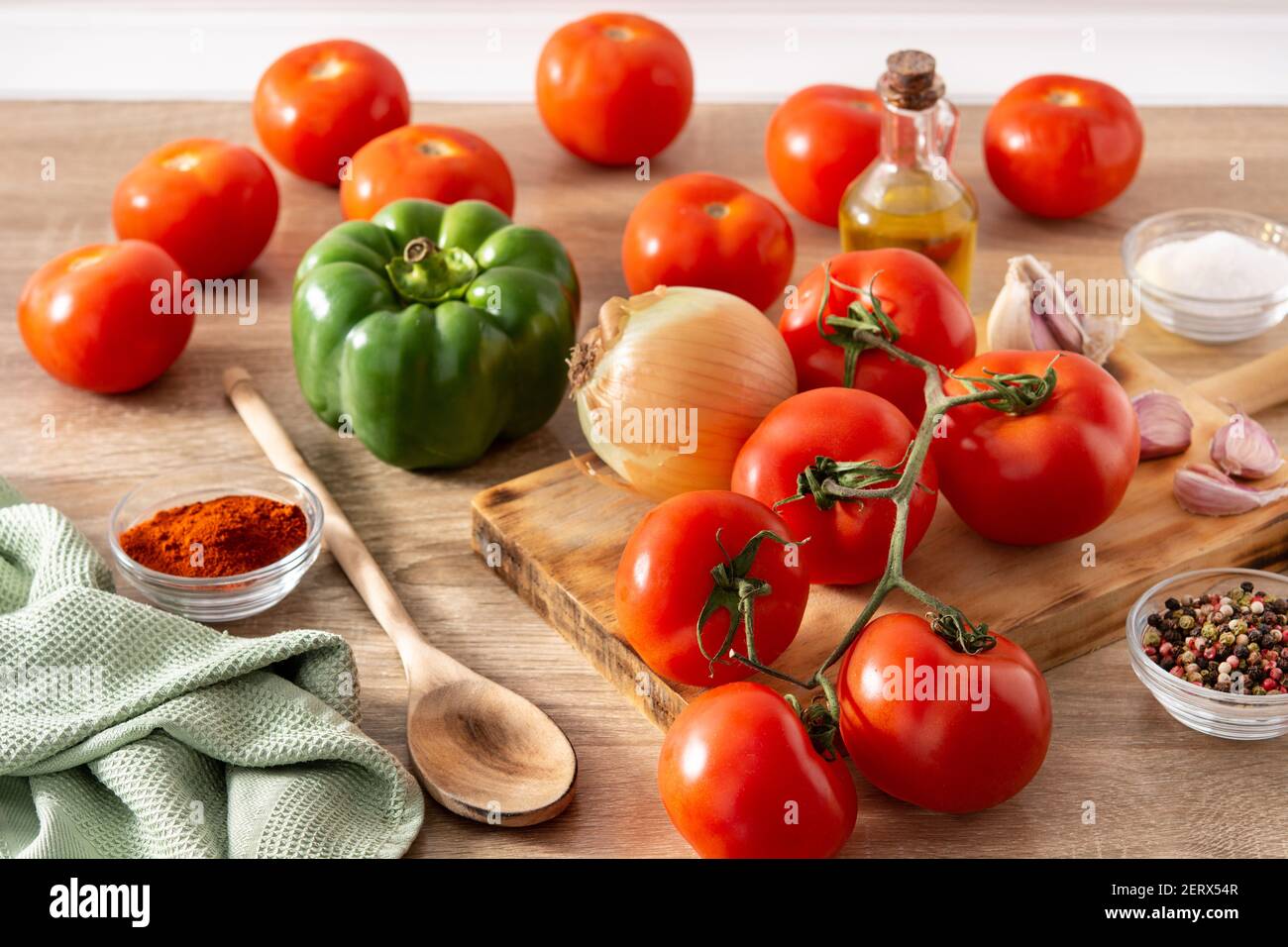 Preparing tomato sauce in the kitchen Stock Photo