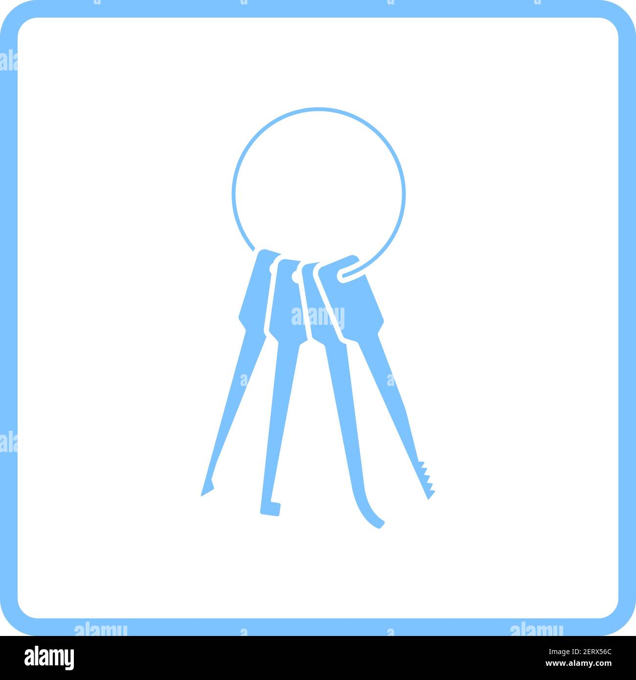 Lockpick Icon. Blue Frame Design. Vector Illustration. Stock Vector