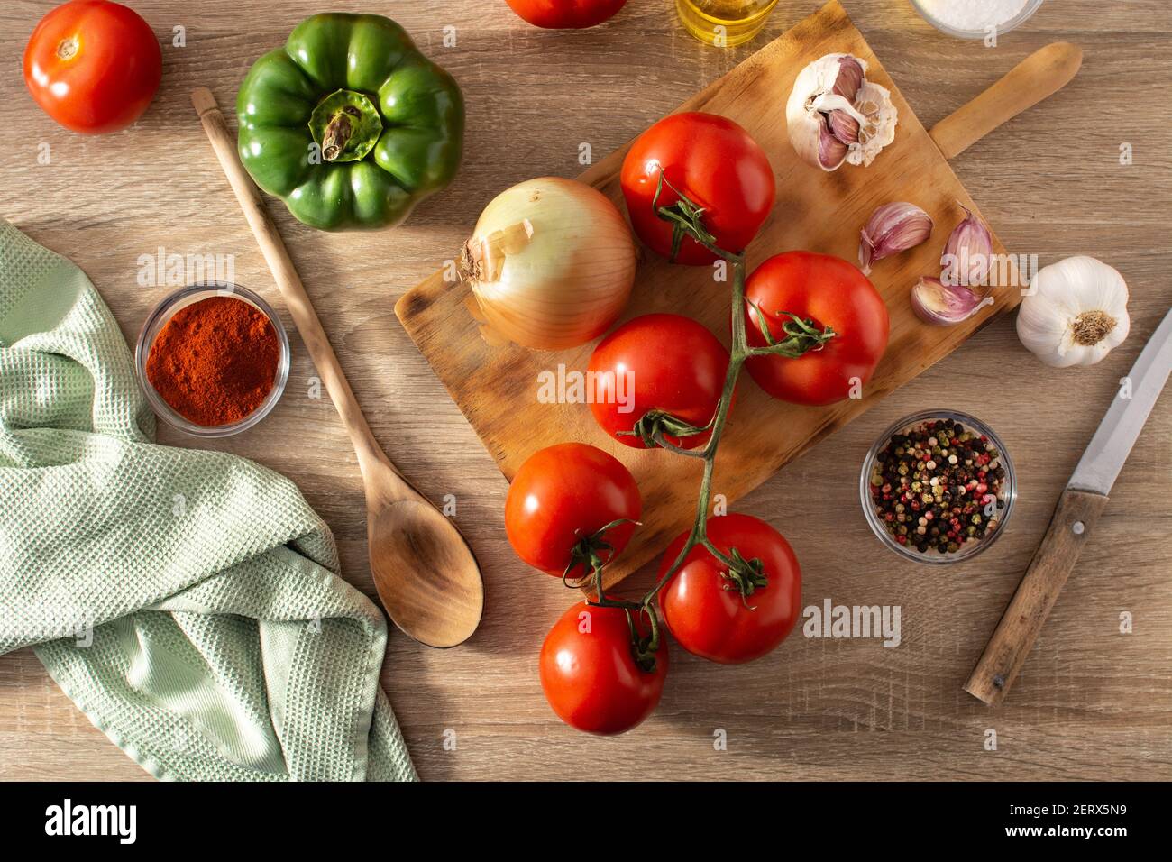 Preparing tomato sauce in the kitchen Stock Photo