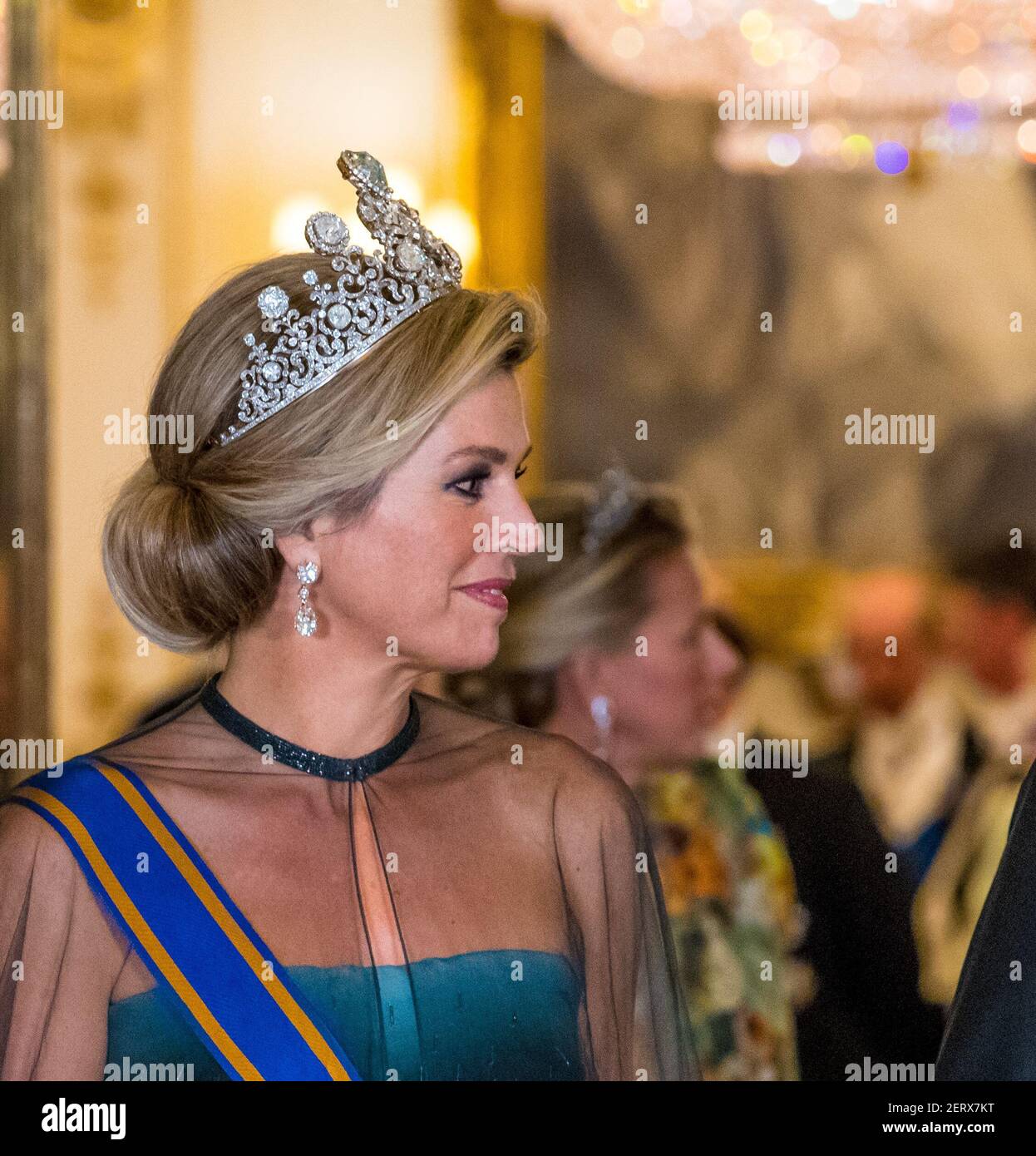 Queen Maxima of the Netherlands during State Banquet at Buckingham ...