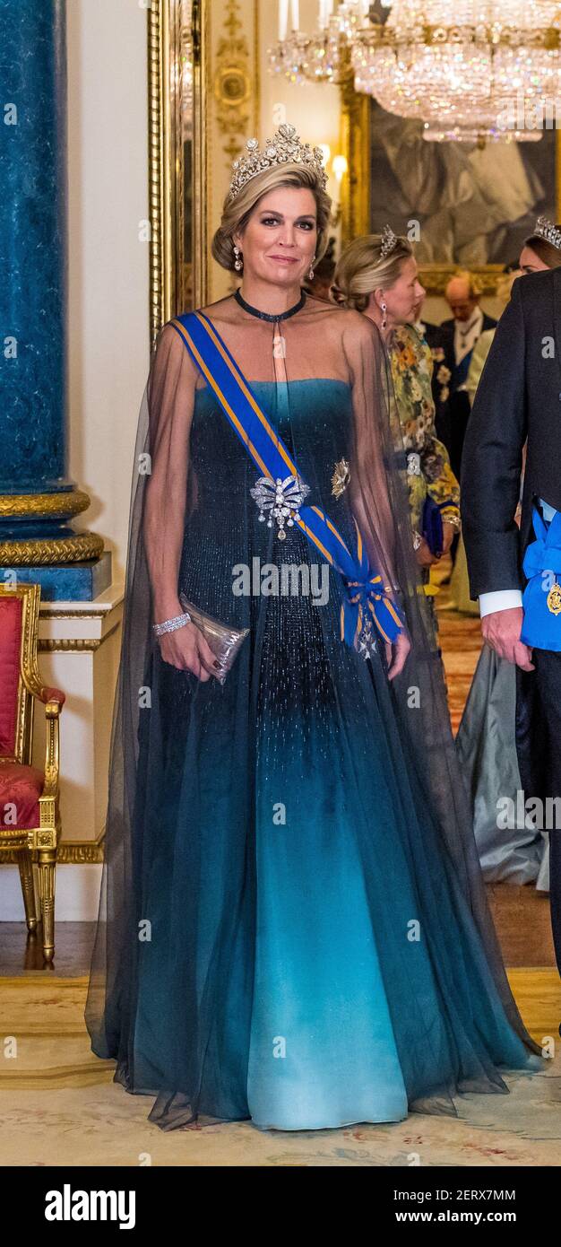 Queen Maxima of the Netherlands during State Banquet at Buckingham ...