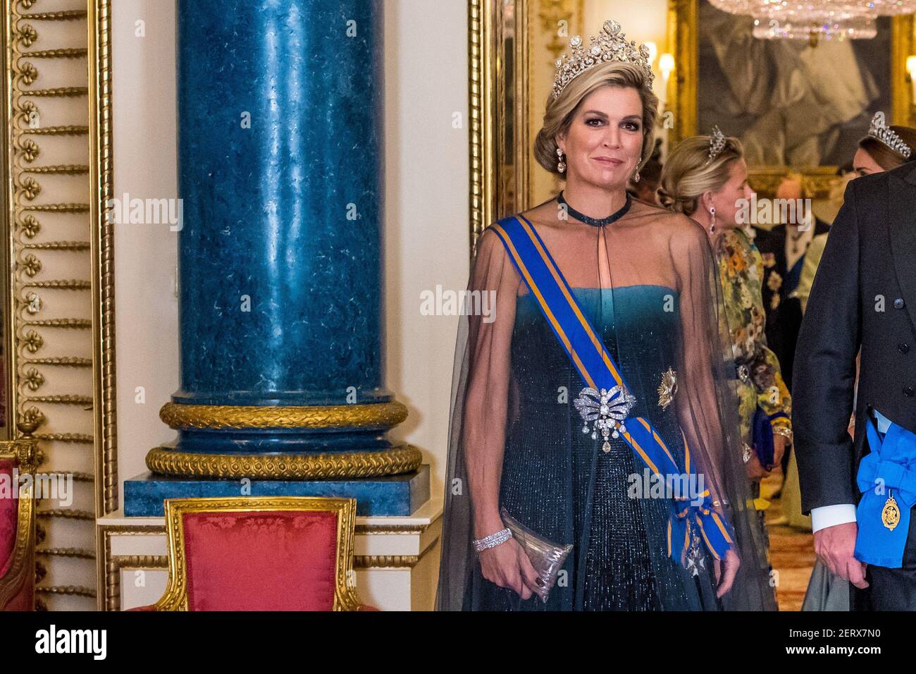 Queen Maxima of the Netherlands during State Banquet at Buckingham ...