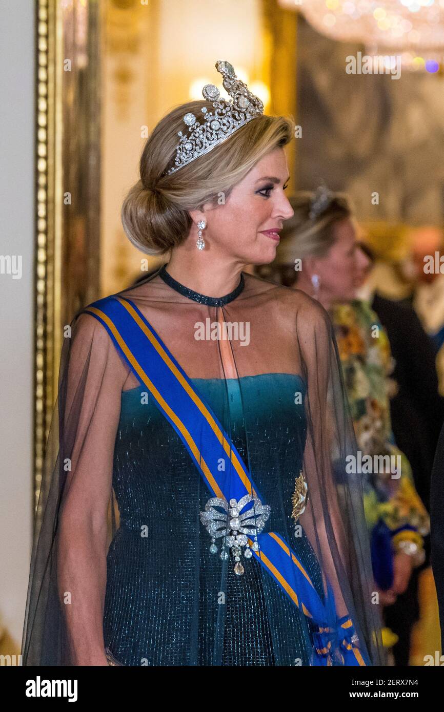 Queen Maxima of the Netherlands during State Banquet at Buckingham ...