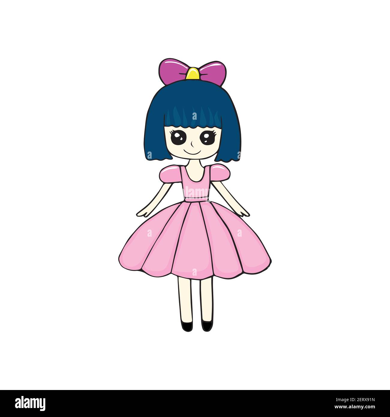 Beautiful little girl in pink Stock Vector Images - Alamy