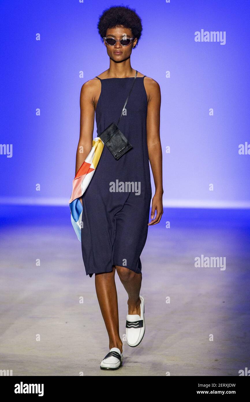 Model walks on the runway during the Cotton Project brand fashion