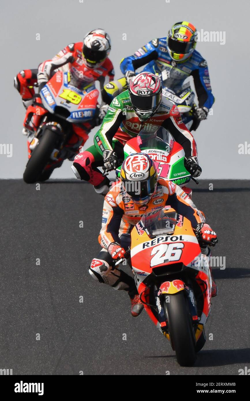 October 27, 2018: Dani Pedrosa (SPA) on the No.26 Honda from Repsol Honda  Team at Lukey Heights corner during practice session four at the 2018 MotoGP  of Australia at Phillip Island Grand