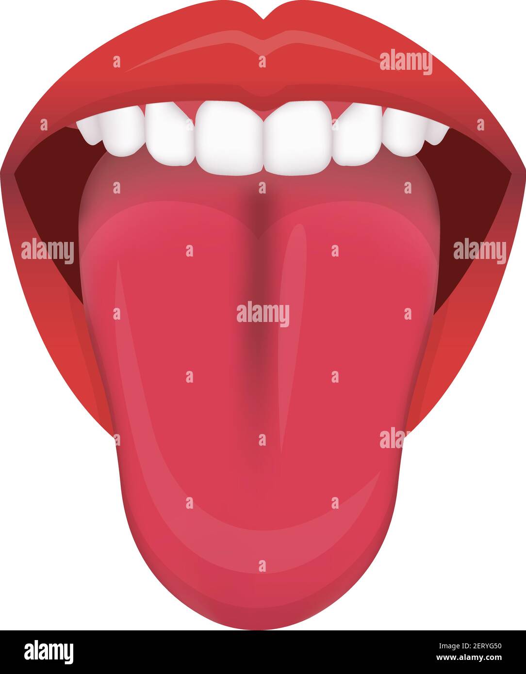 Tongue’s health sign vector illustration ( Strawberry Tongue ) Stock Vector