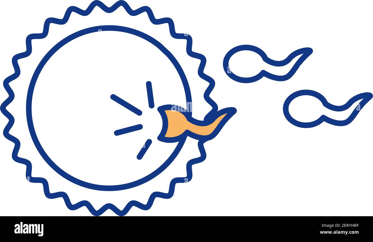Fertilization process RGB color icon Stock Vector