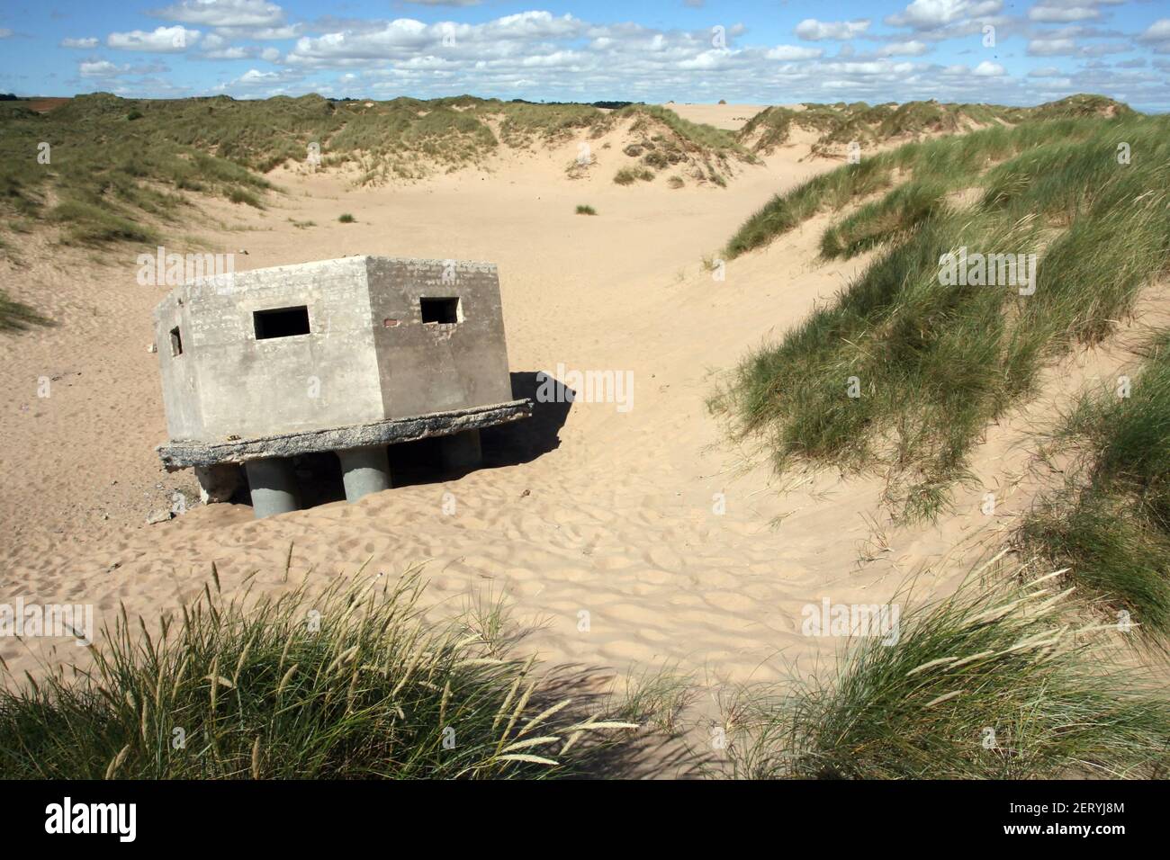 World war 2 pillbox defence emplacement on Balmedie beach in