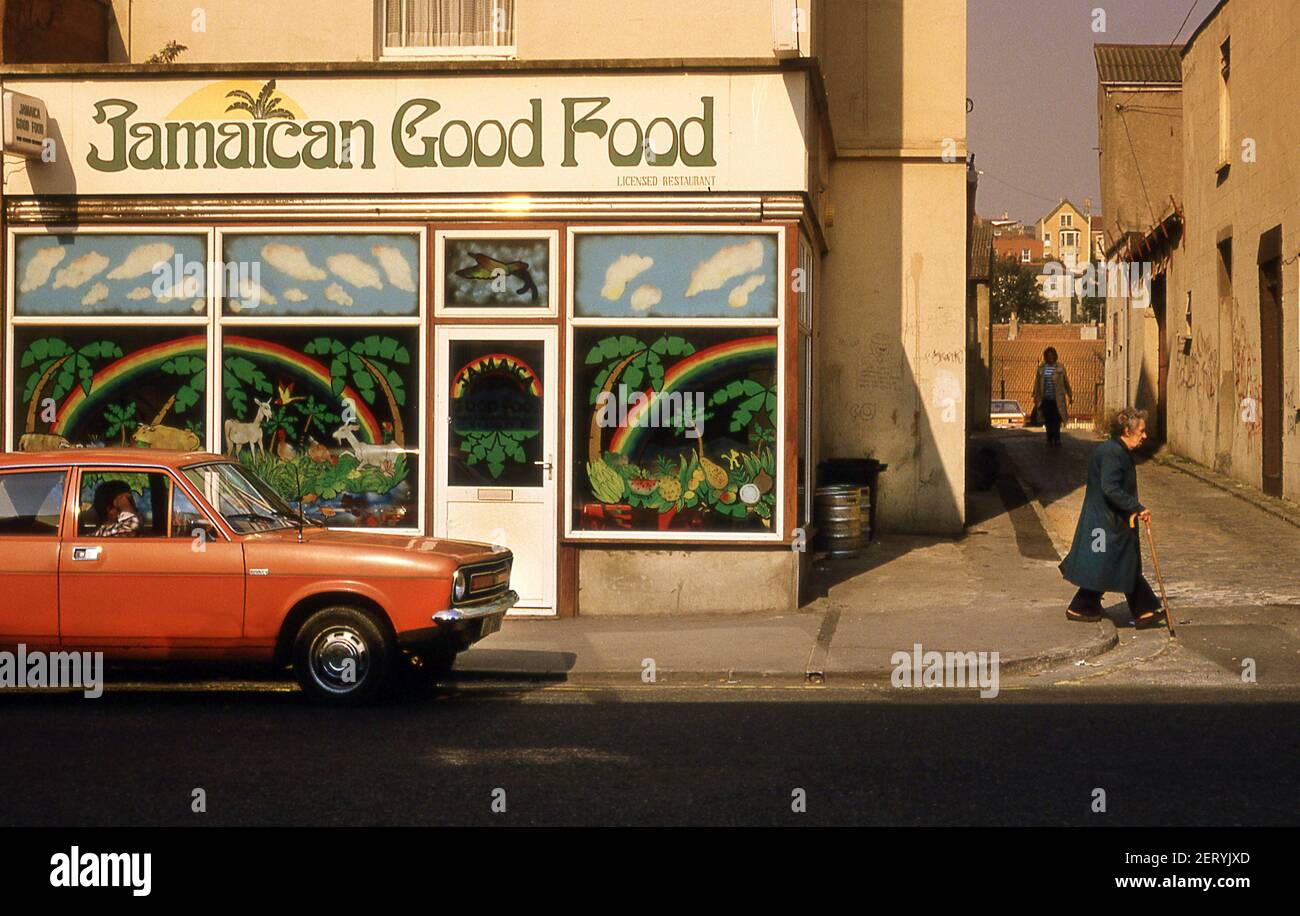 Jamaican Restaurant in Tottenham North London 1981 Stock Photo