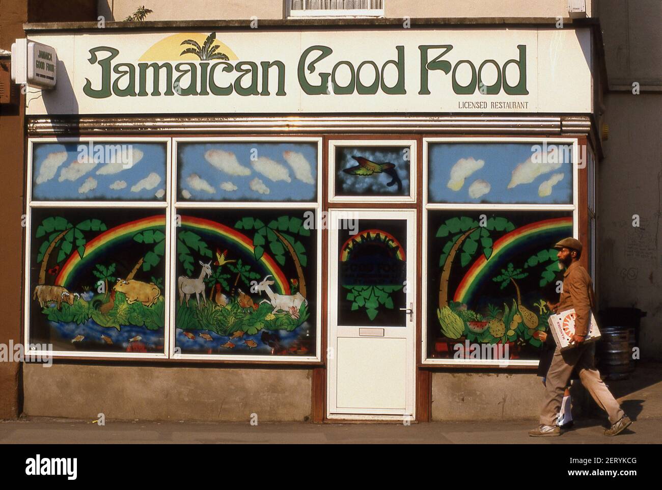 Jamaican Restaurant in Tottenham North London 1981 Stock Photo