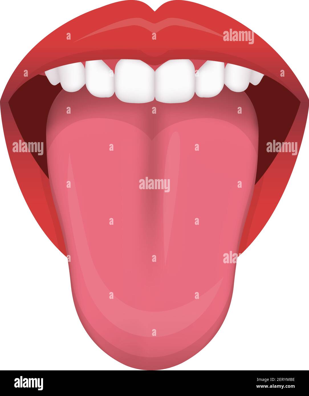 Tongue’s health sign vector illustration ( normal tongue ) Stock Vector