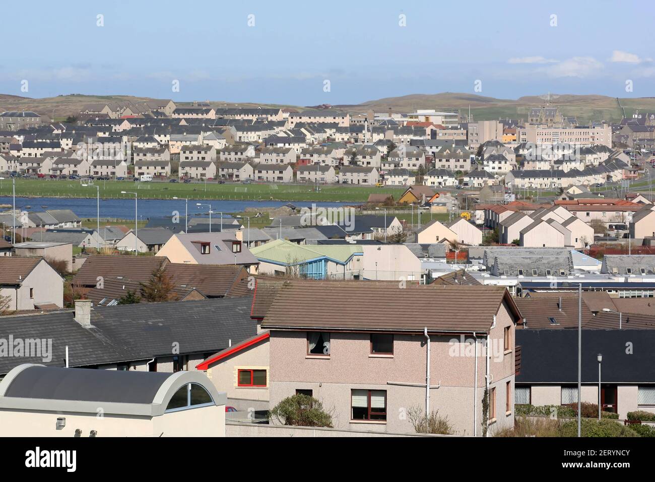 Homes and housing in the town of Lerwick on the island of Shetland
