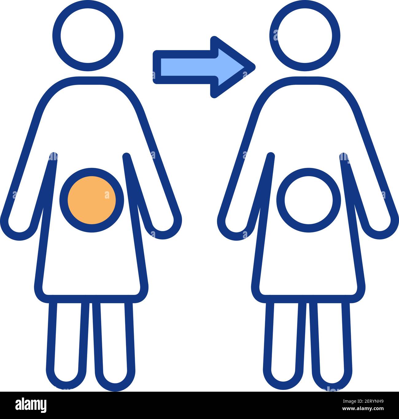 Human fertilization RGB color icon Stock Vector