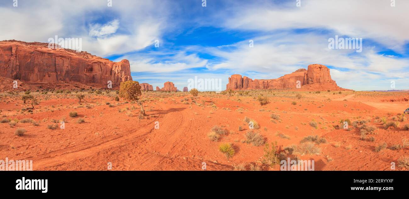 Panoramic picture of Monument Valley Stock Photo