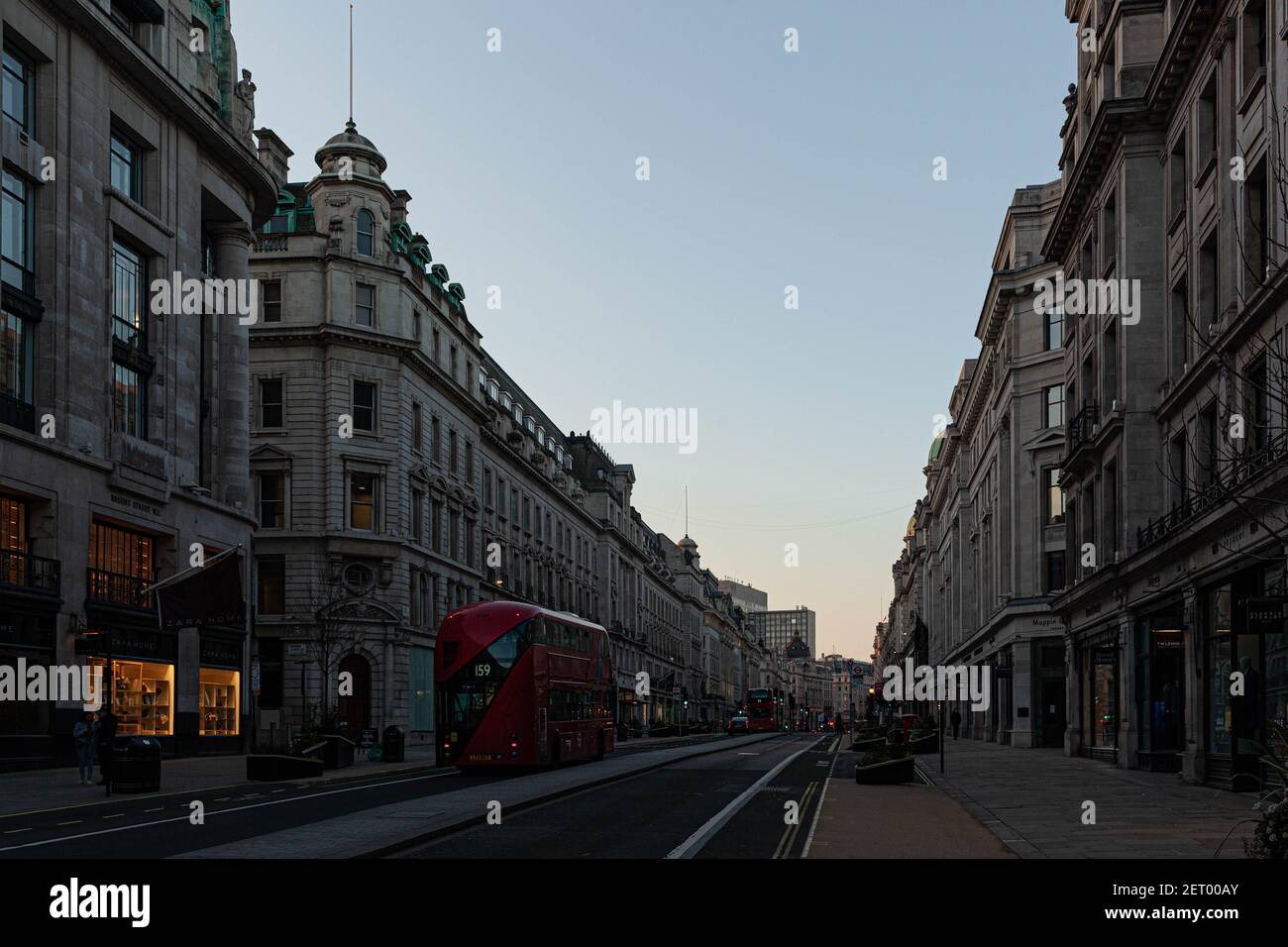 Regent Street at dusk, London, England, UK. Stock Photo
